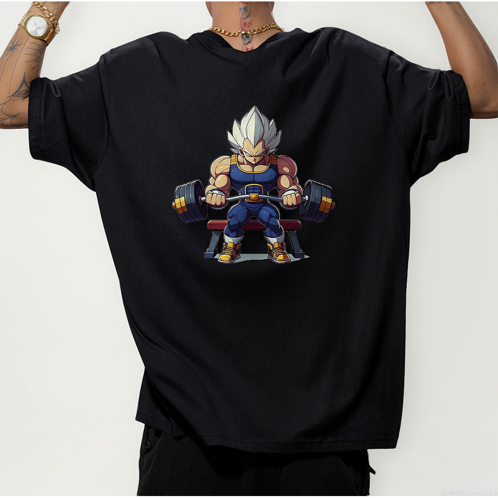 Camiseta Oversized Vegeta Gym Vedita Sayajin Blusão Academia