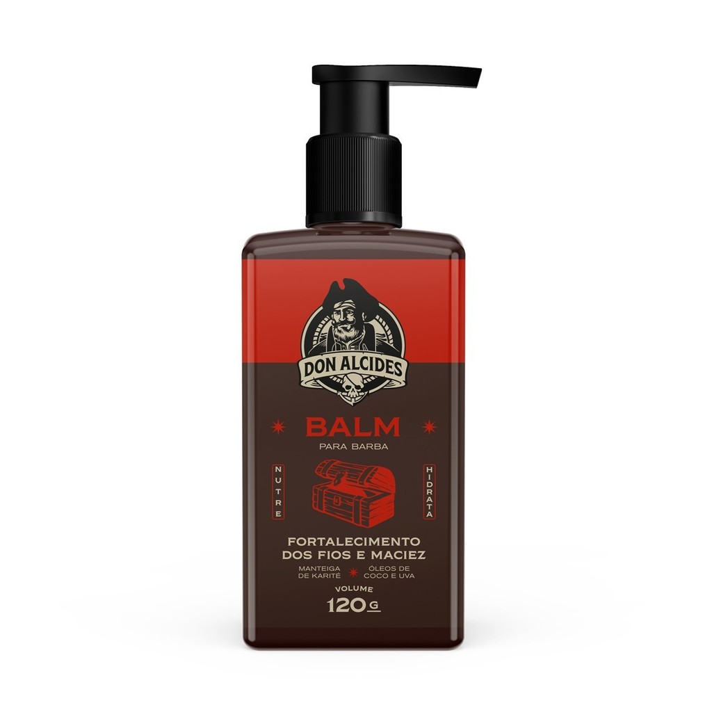 Balm Hidratante Barba 120g Don Alcides Barba Negra Óleos Vegetais Silicones Nobres Profissional