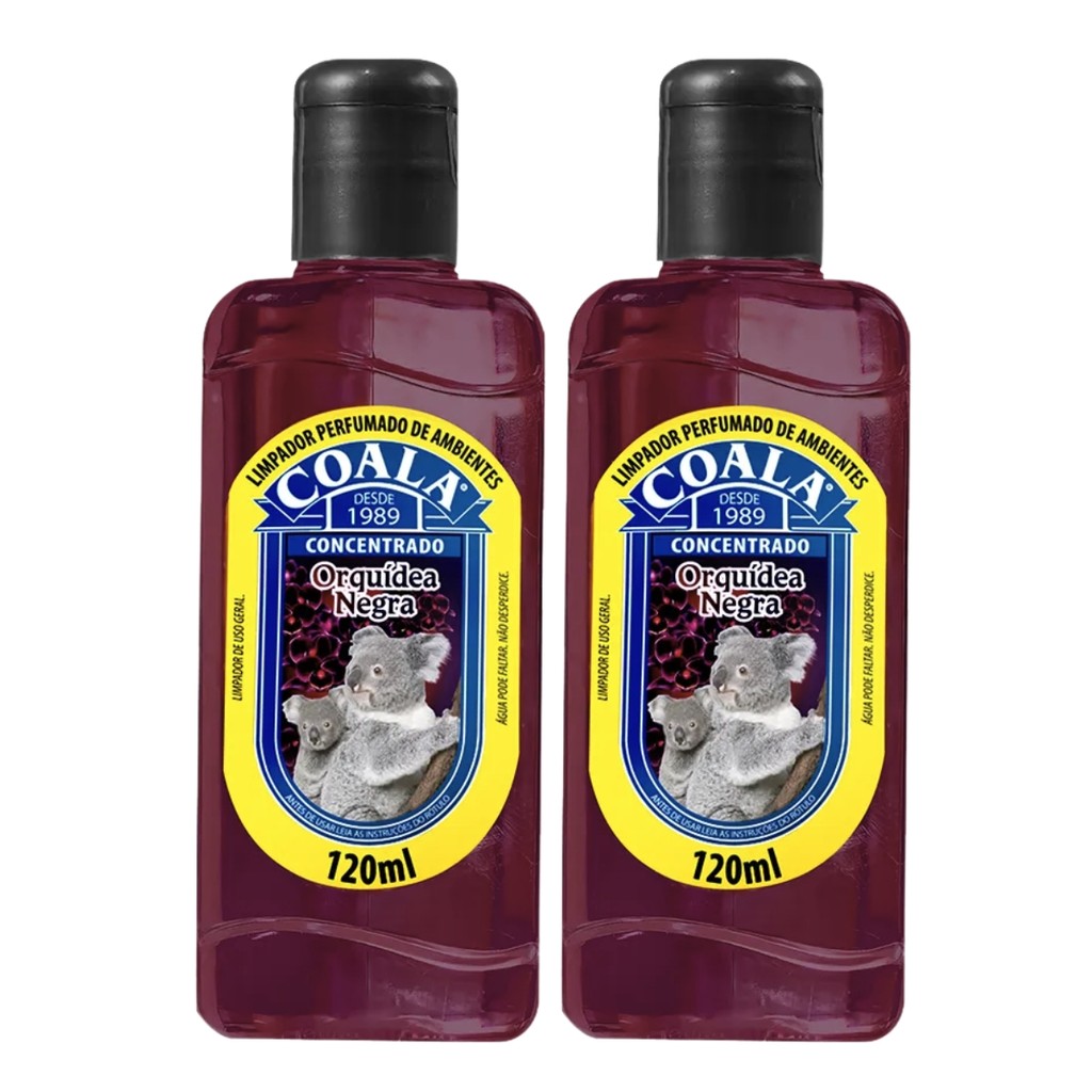 KIT C/2 LIMPADOR PERFUMADO COALA ORQUÍDEA NEGRA CONCENTRADO 120ML em Oferta na Shopee