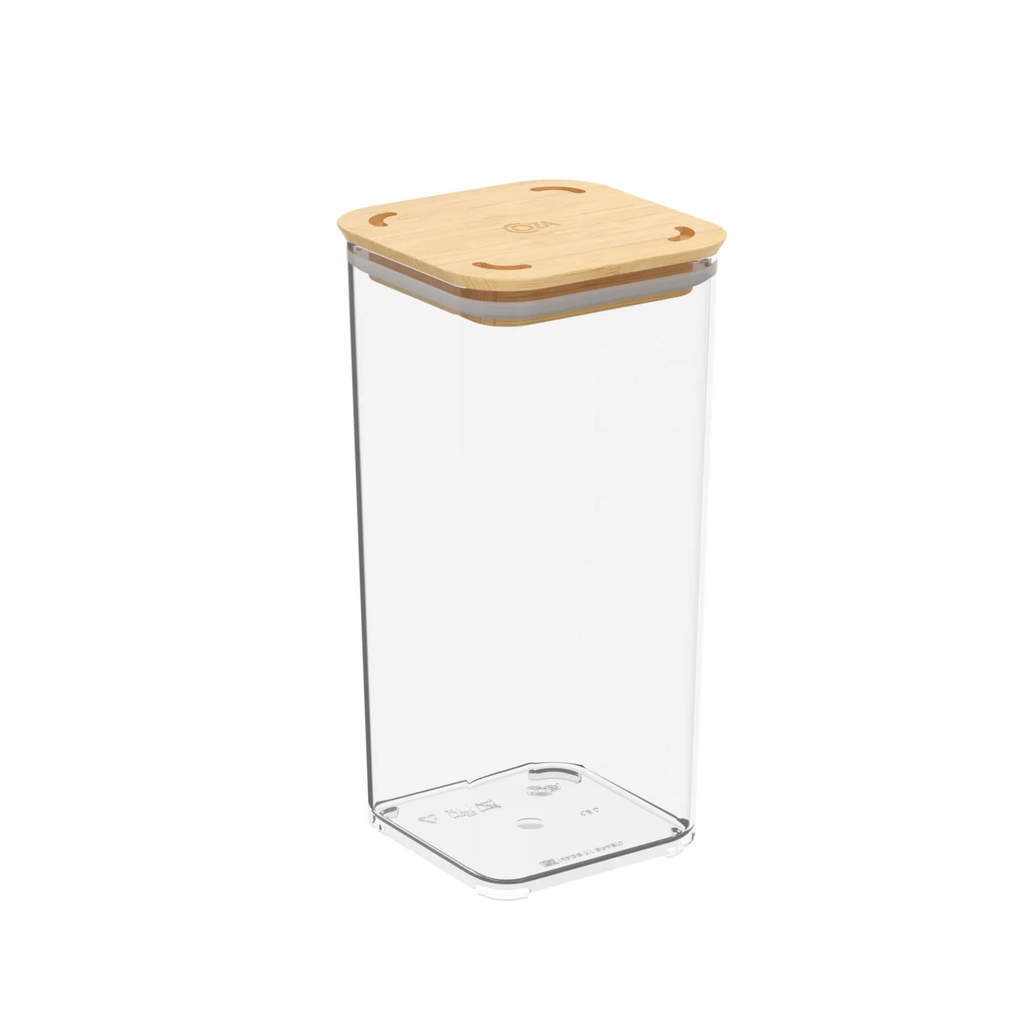 Pote Hermético Coza Modo Bambu 1,2 Litros Cristal Brinox - 40642/3009