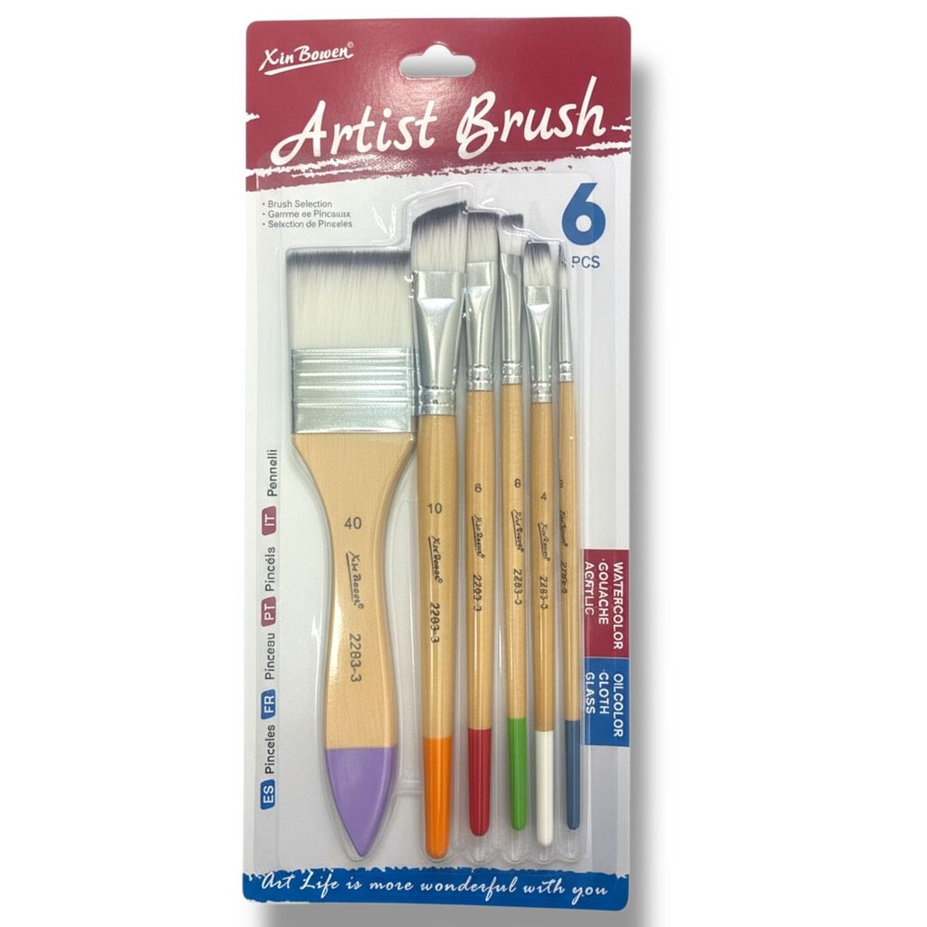 Kit Pincéis pintura Artística  Cerdas Branca Aquarela Oleo