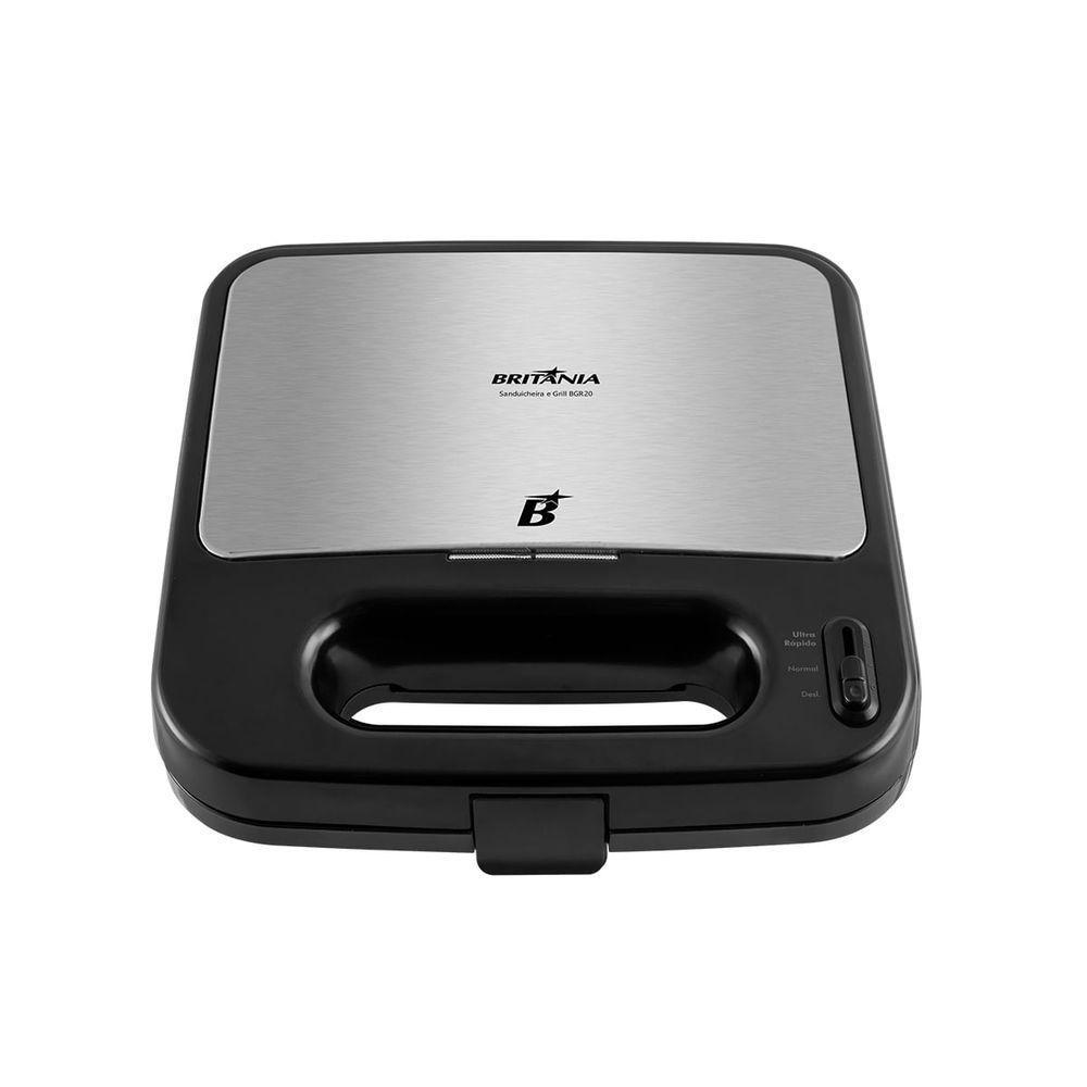 Sanduicheira E Grill Britânia BGR20 Chapas Antiaderentes 1500W 220V