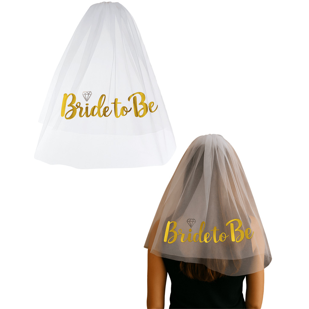 Véu Curto Bride To Be Noiva Despedida Solteira Chá Lingerie Evento Comemoração Festa Casamento