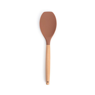 espátula de silicone redonda com cabo de madeira resistente para cozinha - oikos em Oferta na Shopee