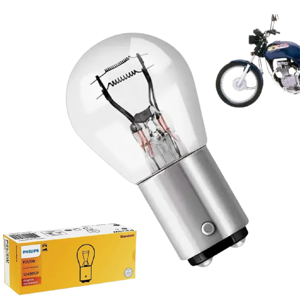 Lampada Stop Philips 2 Polos 12V P21/5w Original Jet 50 Phoenix 50 Ybr Factor em Oferta na Shopee