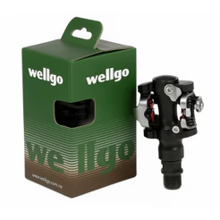 Pedal Clip Wellgo M919 MTB Alumínio 9/16 Preto + Taco Inclusos