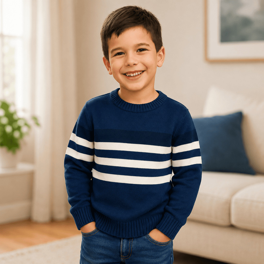 Blusa Infantil Masculina Tricô 1 Unidade Suéter Menino Manga Longa Quentinho Inverno Tamanhos 2 ao 16