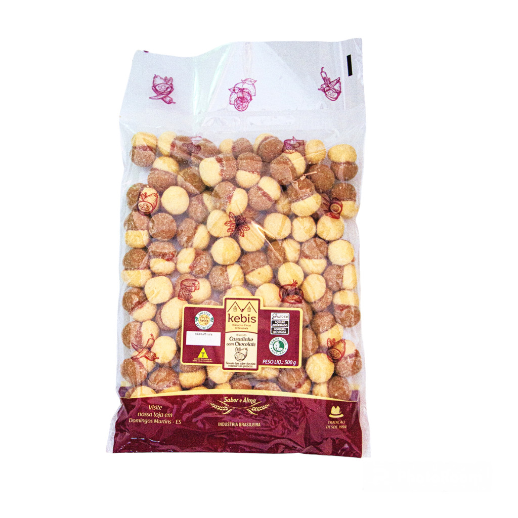 Biscoito Caseiro Casadinho com Chocolate Goiaba Fruta Natural 500g Kebis