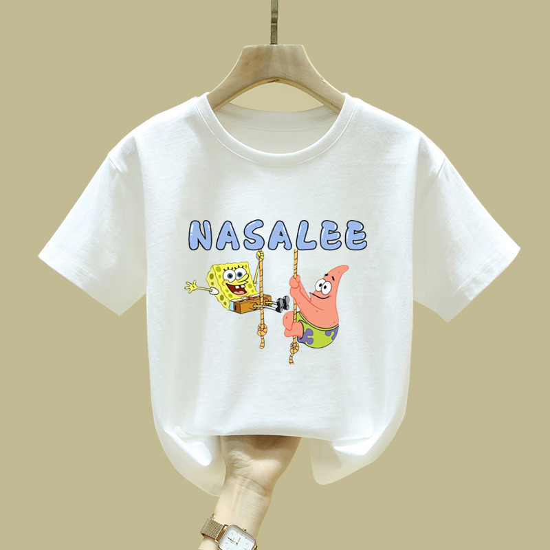 Meninas camisetas de manga curta roupas de verão 2026 novo estilo na moda estilo ocidental médio grande crianças algodão