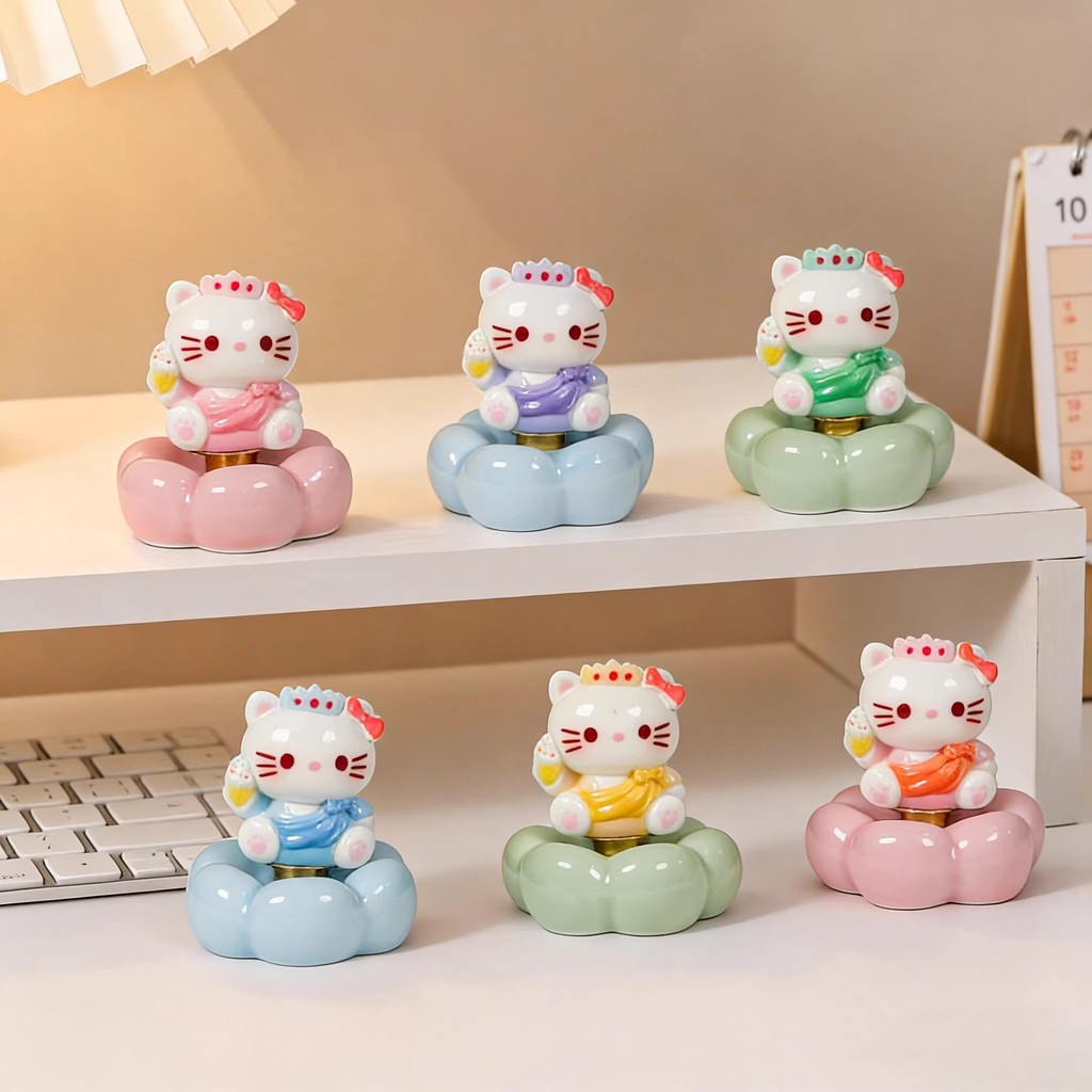 Jingdezhen cerâmica gato bonito decoração de cerâmica decoração de mesa decoração criativa casa presente de inauguração 