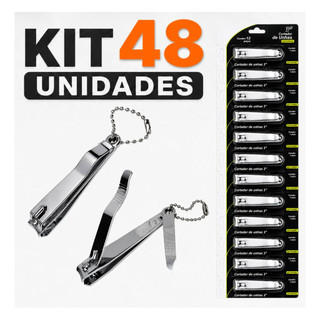 48 Cortadores de Unha Grandes com Lixa Aço Cromado Alicate Unheiro Atacado Revenda…