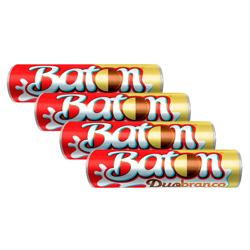 Kit 4 Chocolate Garoto Baton Duo 16g