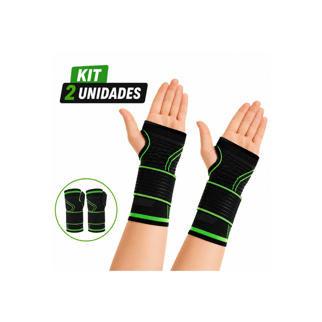 Kit 2 Munhequeira Ortopédica De Pulso Tendinite Crossfit Academia