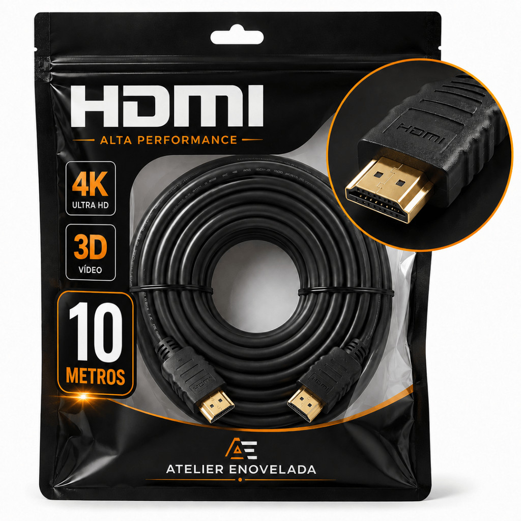 Cabo Hdmi 10m Metros 4k 3d Full Hd Blindado Premium Tv Pc PS5 1.4