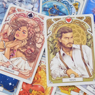 10.5*7.5cm Romantic Lenormand Oracle Floral Motifs of The Art Nouveau Style 37 Pcs Cards High quality e-826
