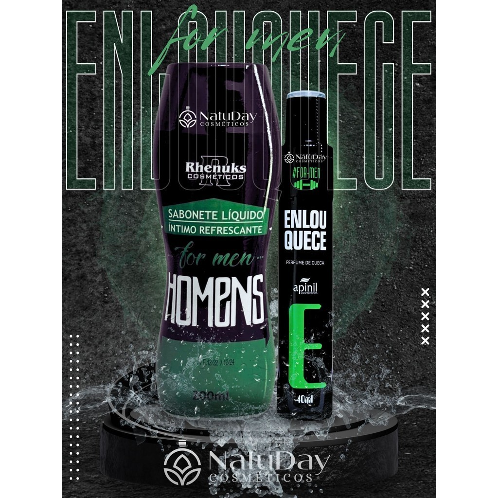 Kit For Men Enlouquece 1 Sabonte Líquido + 1 Spray Perfumado Para Homens