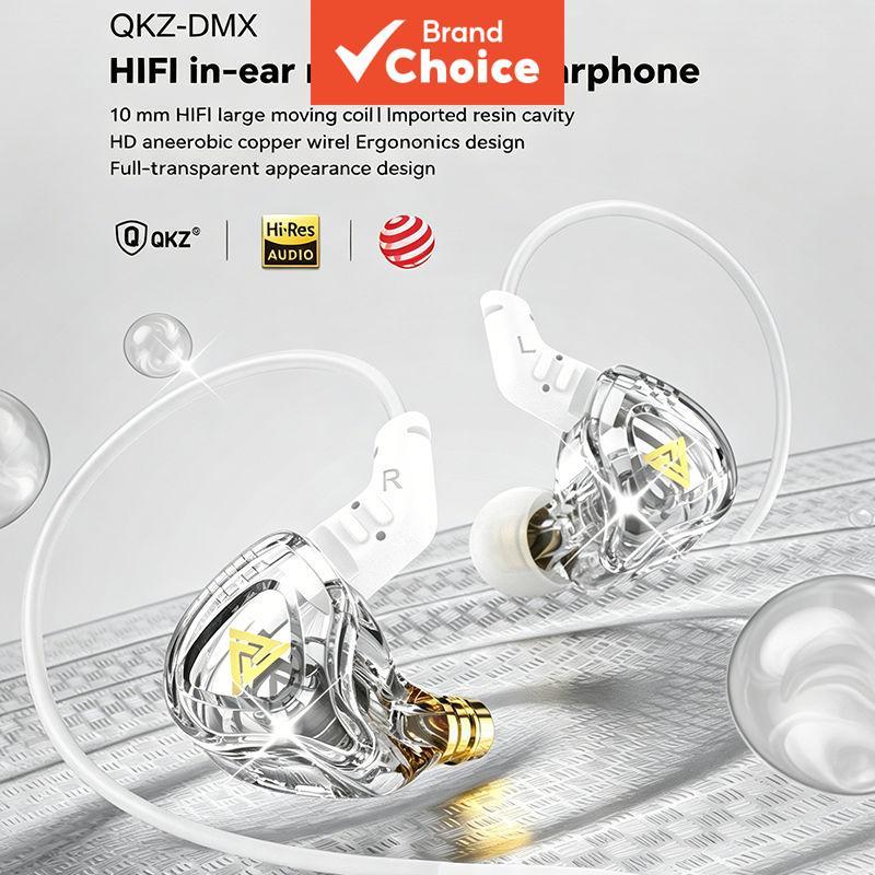 QKZ AK6 DMX Fone de Ouvido Intra-Auricular 10mm Driver Dinâmico HiFi Estéreo Fones de Ouvido com Microfone Cancelamento