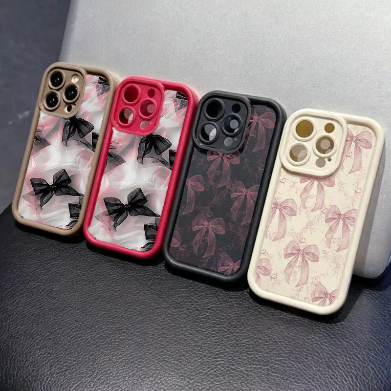Capa De Celular TPU Multistep Com Laço Rosa 3D Para Samsung Galaxy A57 A17 A27 A56 5G A07 A06 A16 A15 A25 A55 A37 A35 A3
