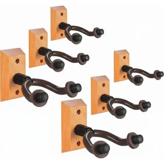 Suporte de Parede para Guitarra, Pacote com 6 Peças, Ganchos de Madeira Maciça para Exposição de Guitarra com Parafusos 