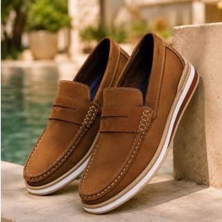 Mocassim Masculino Social Casual Premium Camurça Macia Conforto Diário Numeração 38 ao 45