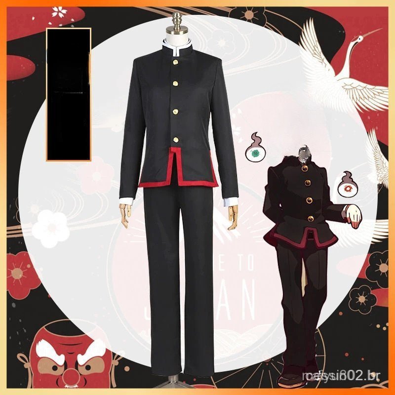 Fantasia de Cosplay Hanako-Kun Jibaku Shounen Yugi, Capa de Toilet-Bound, Uniforme de Anime, Peruca e Chapéu de Hallowee