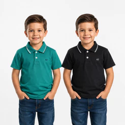 Kit 2 Camisetas Polo Infantil Menino 100% Algodão Confortável