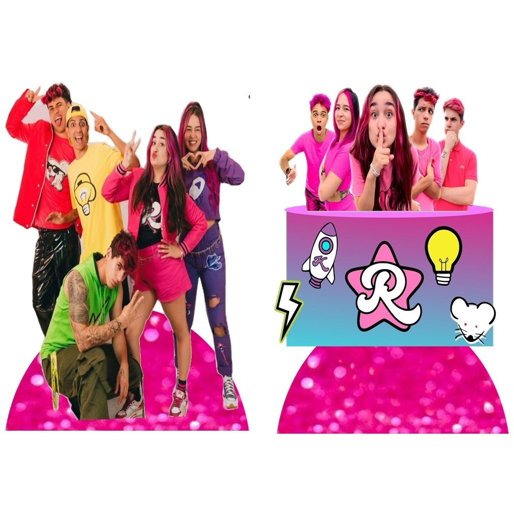 emilly vick youtube os rosa kit decoração de festa infantil 4 display de mesa 20cm