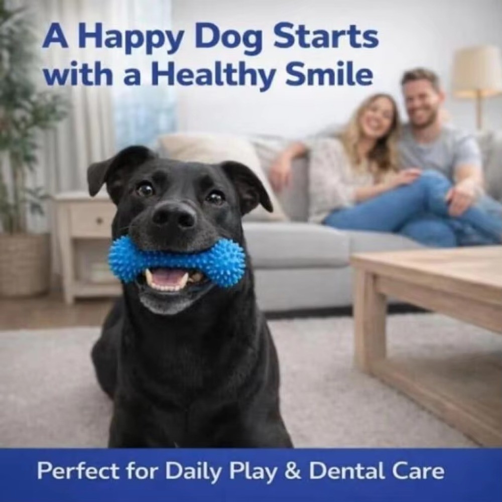 Suporte Canino De Dupla Ação MYRON1 , Com Escova De Dentes De Silicone , Brinquedo Para Mastigar Cachorro Em PVC , Evita — imagem 2 de 2