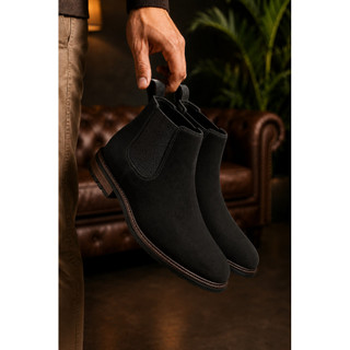 Coturno Bota Masculina Botina Chelsea Couro Confortável Rodeio Montaria Chelsea + Acessórios KIT