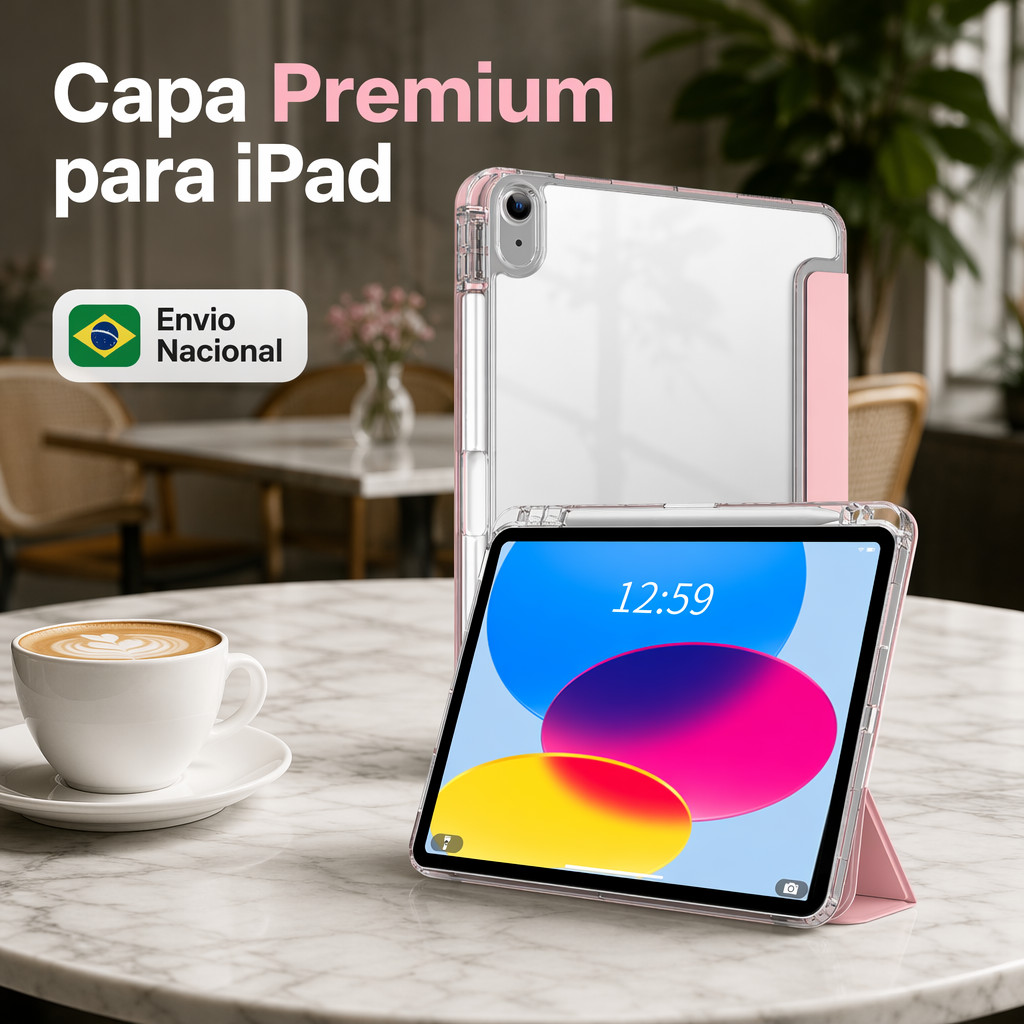 AMD Compativel iPad Capa 10 air 4 5 pro 11 Tri Fold Acrilico Transparente Anti Impacto Performance
