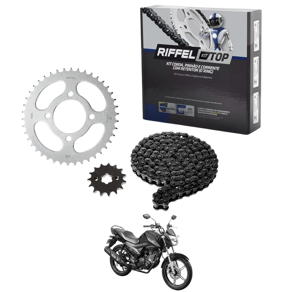 KIT RELACAO TRANSMISSAO RIFFEL FACTOR 150 2016 a 2021 COM RETENTOR TOP 1045