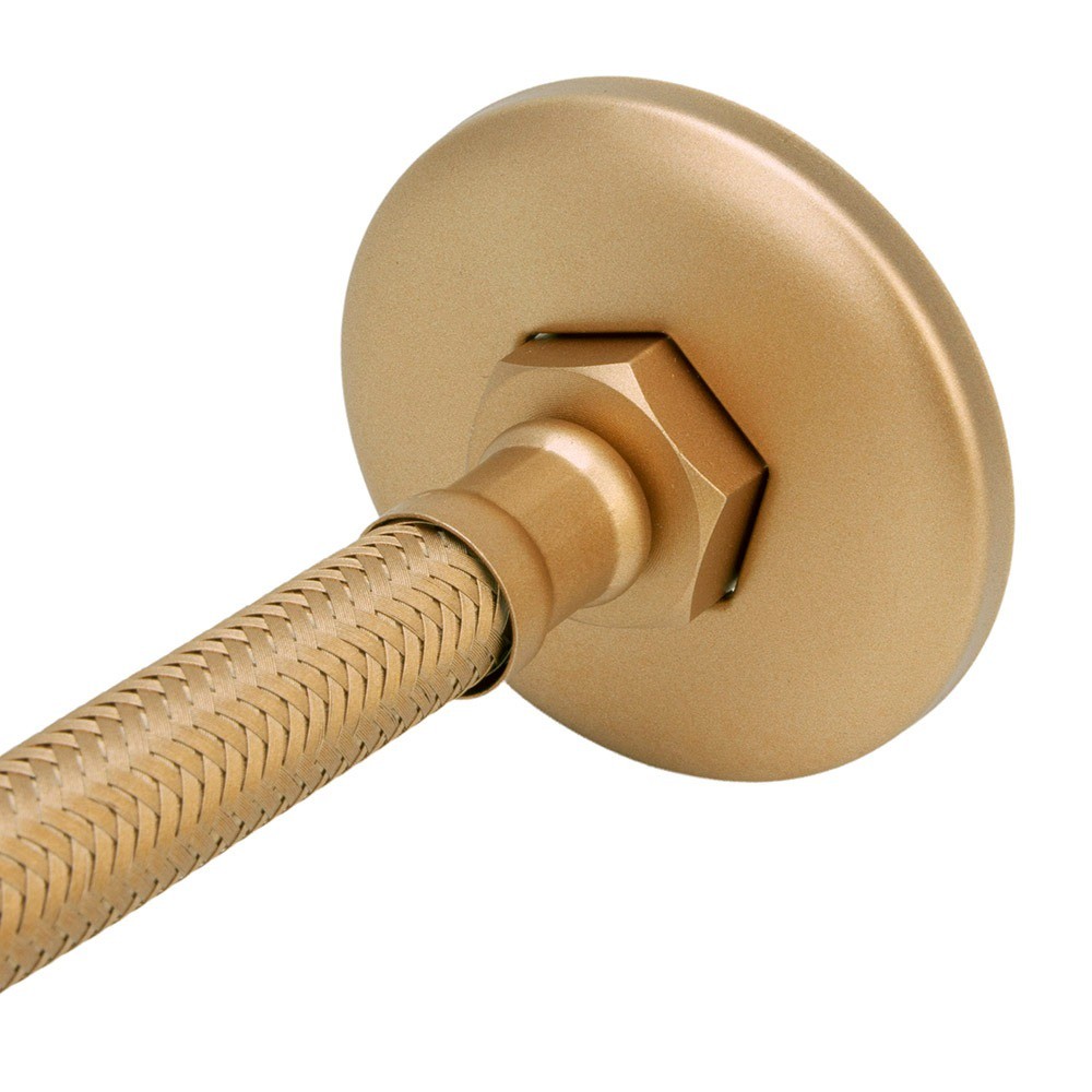 Engate Mangueira Flexível Gold Dourado Trançado Inox 40cm Agua Conexao Modelar Cromado Resistente — imagem 2 de 2