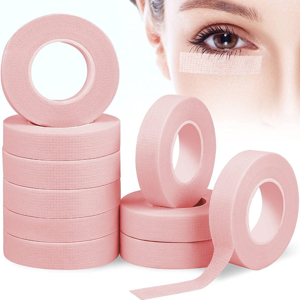 Fitas 1/6/12 Rolos/Micropore Rosa Antialérgica Para Extensão E Alongamento De Cílios 10m