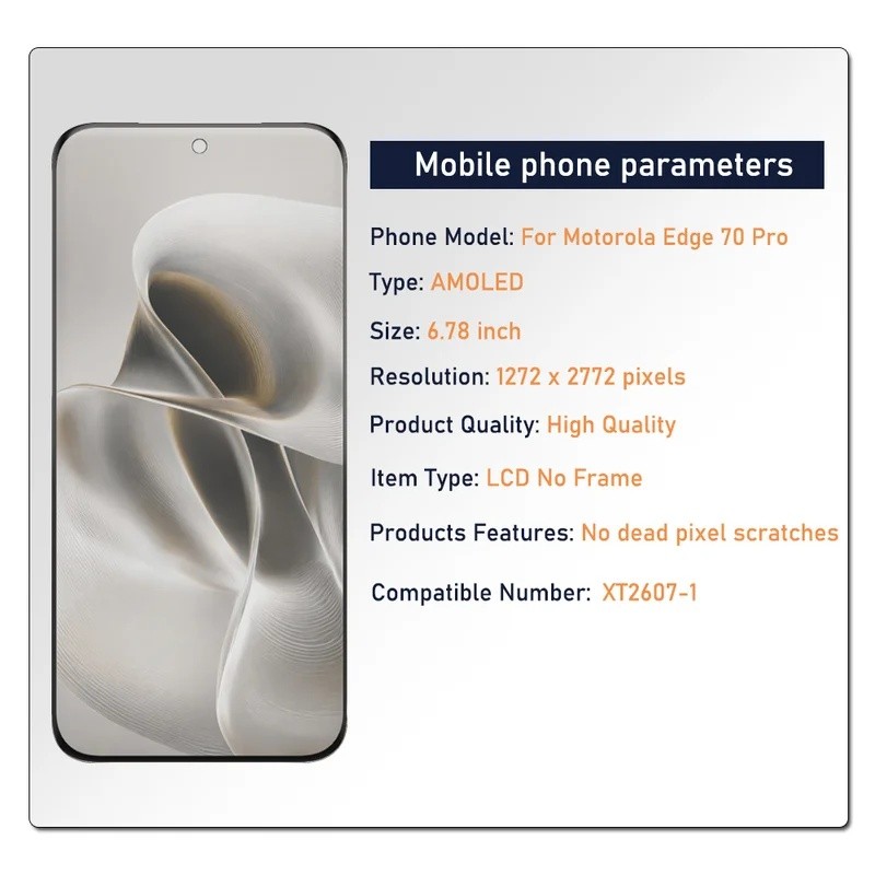 AMOLED LCD 6.78 " Para Motorola Edge 70 Pro Display Painel De Toque Digitador As