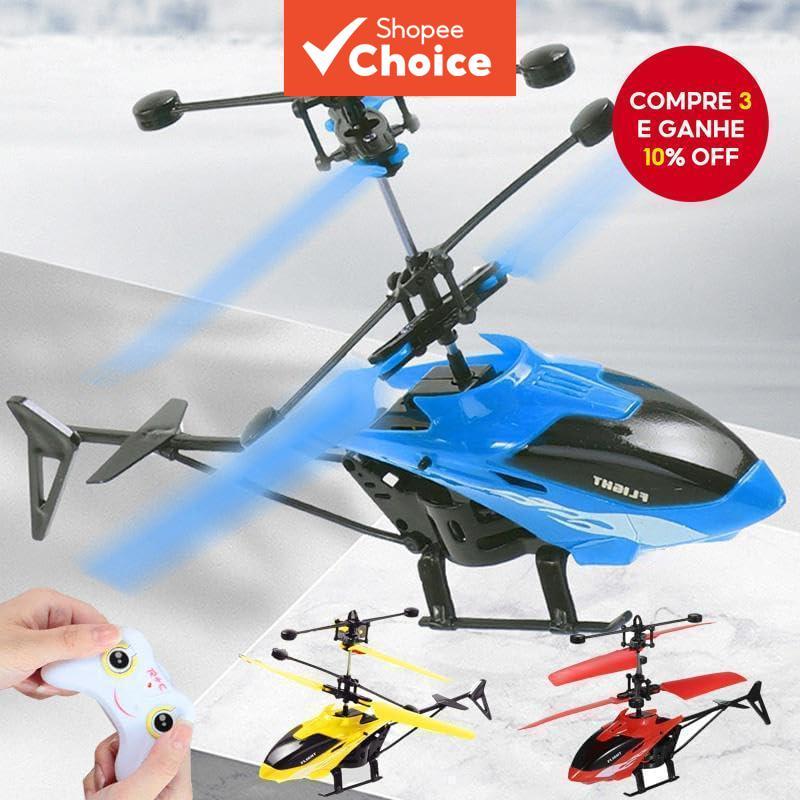 Helicóptero De Controle Remoto Rc Brinquedos Para Crianças Indução Suspensão Interna Bidirecional Anti-Queda LED Carrega