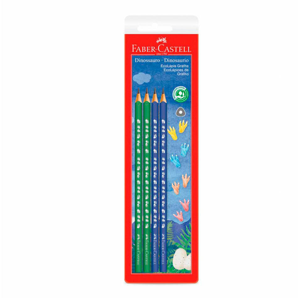 Lápis preto Dinossauro SM/935DINO\210521 com 4 unidades Faber-Castell