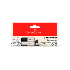 Pincel marcador multisuperfícies Multimark 1.0mm Preto e Branco MM/ES102PBZF\357160 Faber-Castell