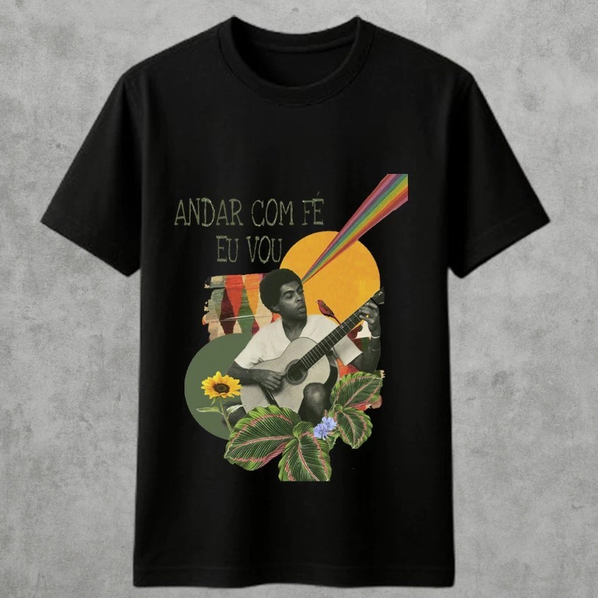 Camiseta Masculino Andar com Fé eu vou Estampado Camisa 100% Algodão Feminino Plus Size Oversized Envio Rápido