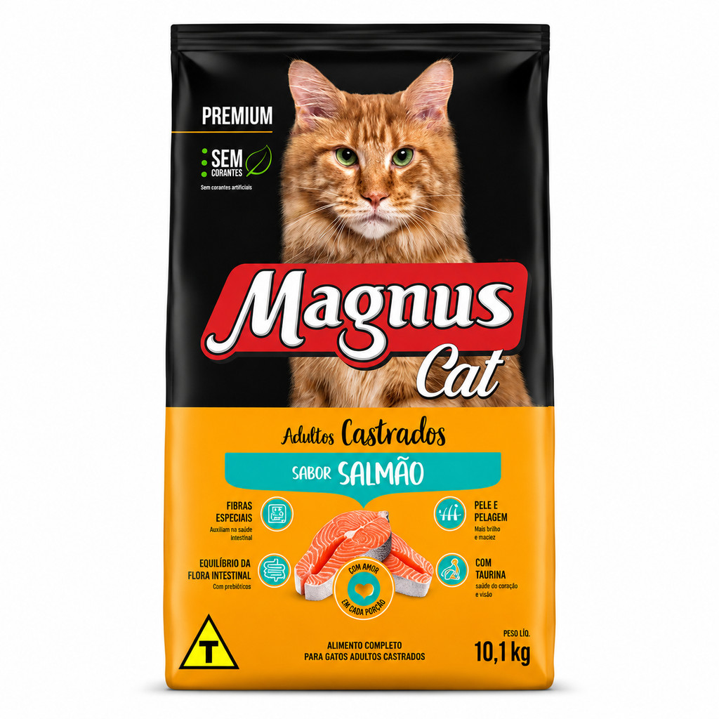 Ração Magnus Cat Gatos Adultos Castrados Salmão 1kg