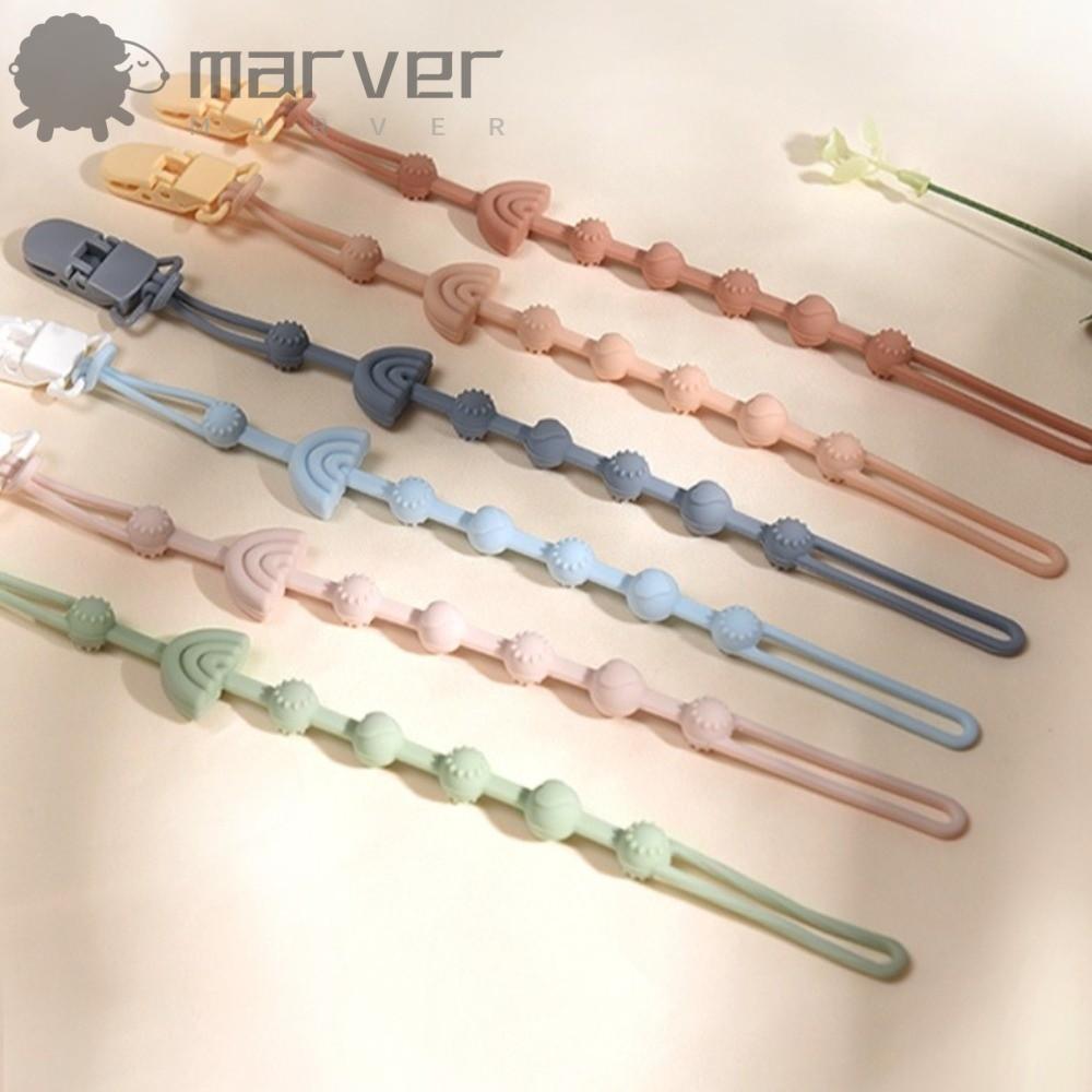 Corrente De Chupeta De Silicone MARVER , Clipe Bebê De Ajuste Universal Sem BPA , Manequim Anti-Perda De Cor Sólida