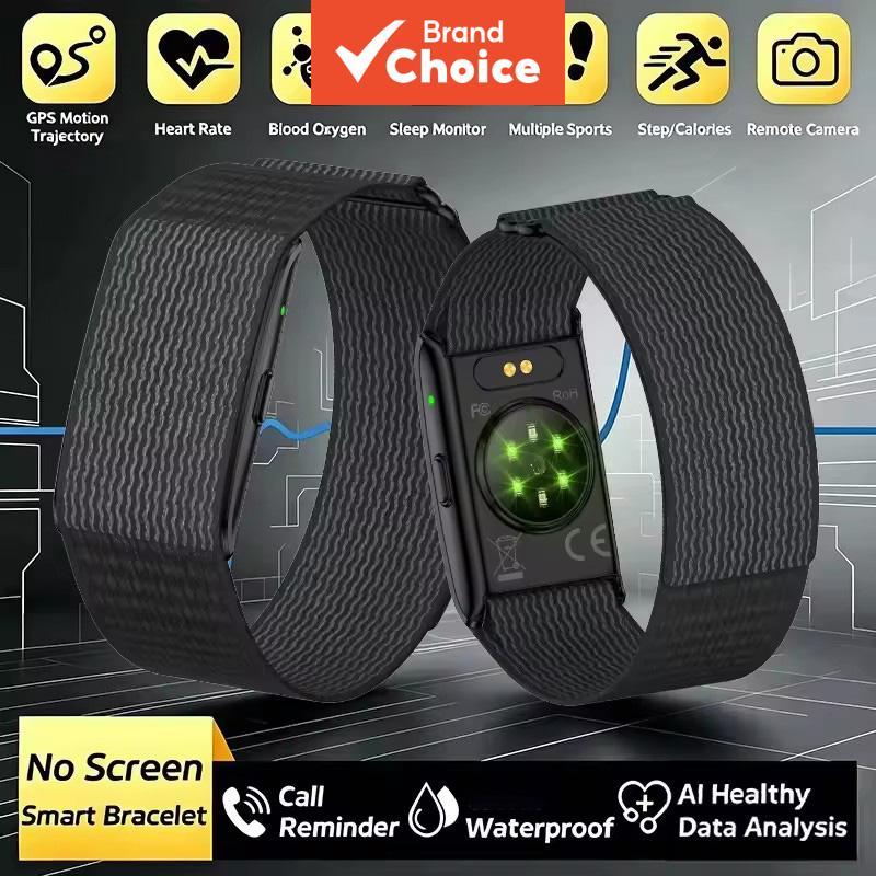Pulseira Inteligente Sem Tela com Monitor de Saúde: Medição de Frequência Cardíaca, Pressão Arterial, À Prova D'água,