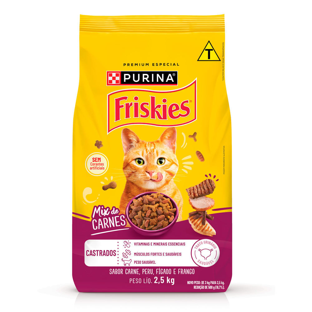 Imagem de Ração para Gatos Friskies Castrados Mix de Carnes 2,5kg