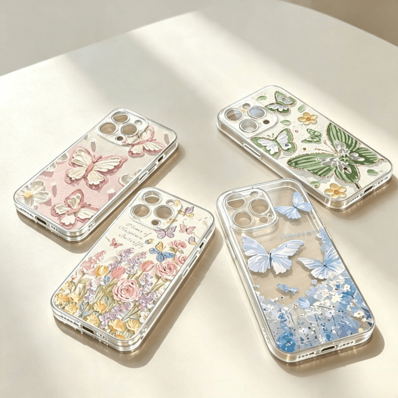 Luxo Pintura A Óleo Flor Borboleta Capa Para Samsung Galaxy A57 A16 A06 A07 A35 A33 A32 A55 A15 A25 A05 A05S A54 A24 A34
