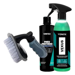 Kit Vonixx Vexus Pretinho Escova Para Limpeza Pneu