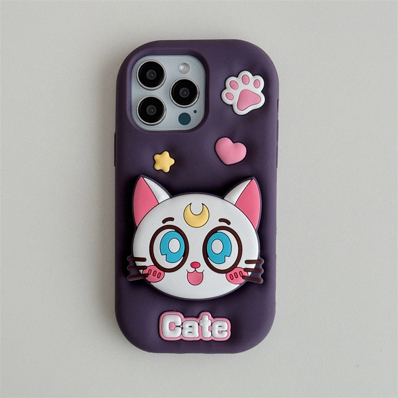 Adequado para 13 Apple suporte dos desenhos animados resistente a choques 16 orvalho iphone1412 Nashou gato 15promax cha