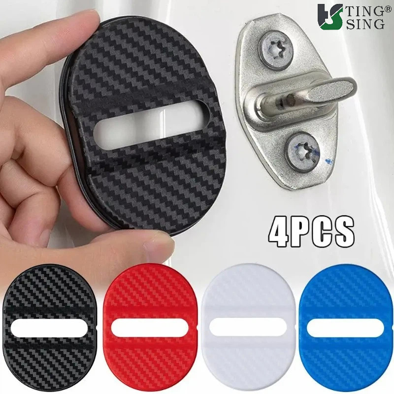 4pc Capa De Fechadura Da Porta Do Carro Fivela De Silenciosa Almofada De Absorção De Choque Acessórios De Protetora Atua