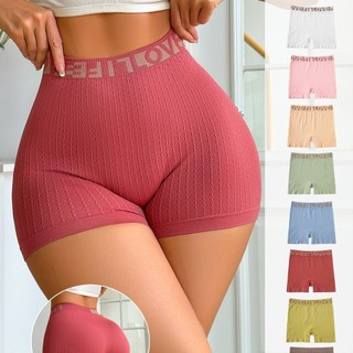 Cintura alta europeu americano esportes Shorts carta malha moda Casual senhoras Boxer