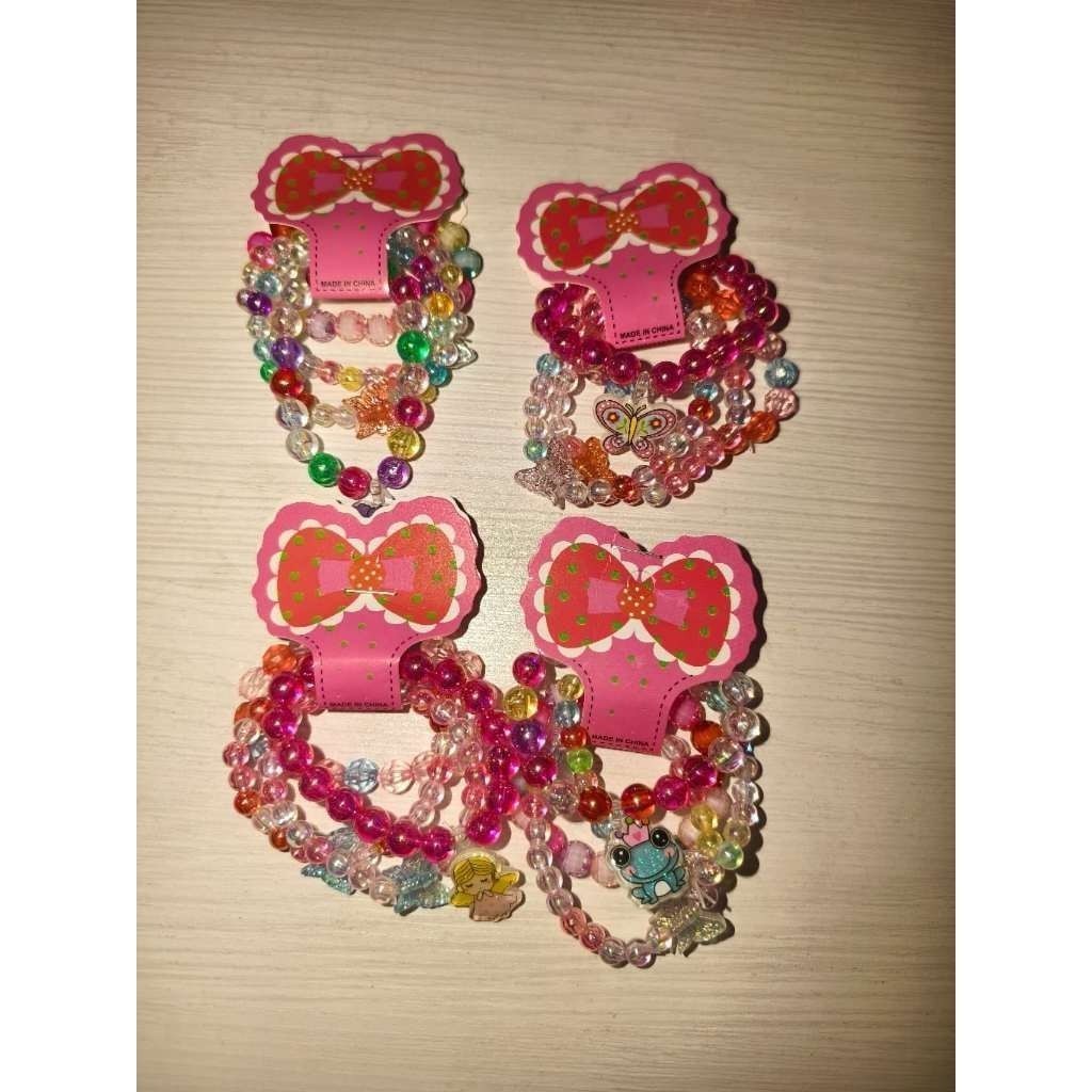 Kit 24 pulseiras lindas infantis de miçanga
