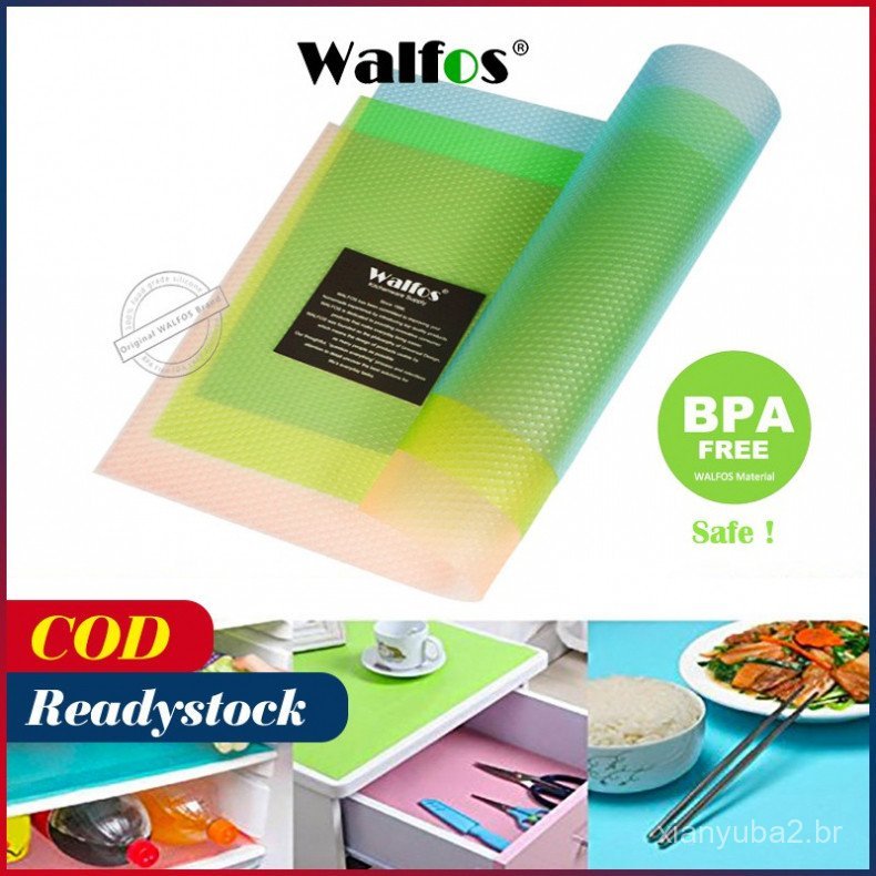 Walfos 2 peças de tapetes multifuncionais antiderrapantes para geladeira, utensílios de cozinha C7SH