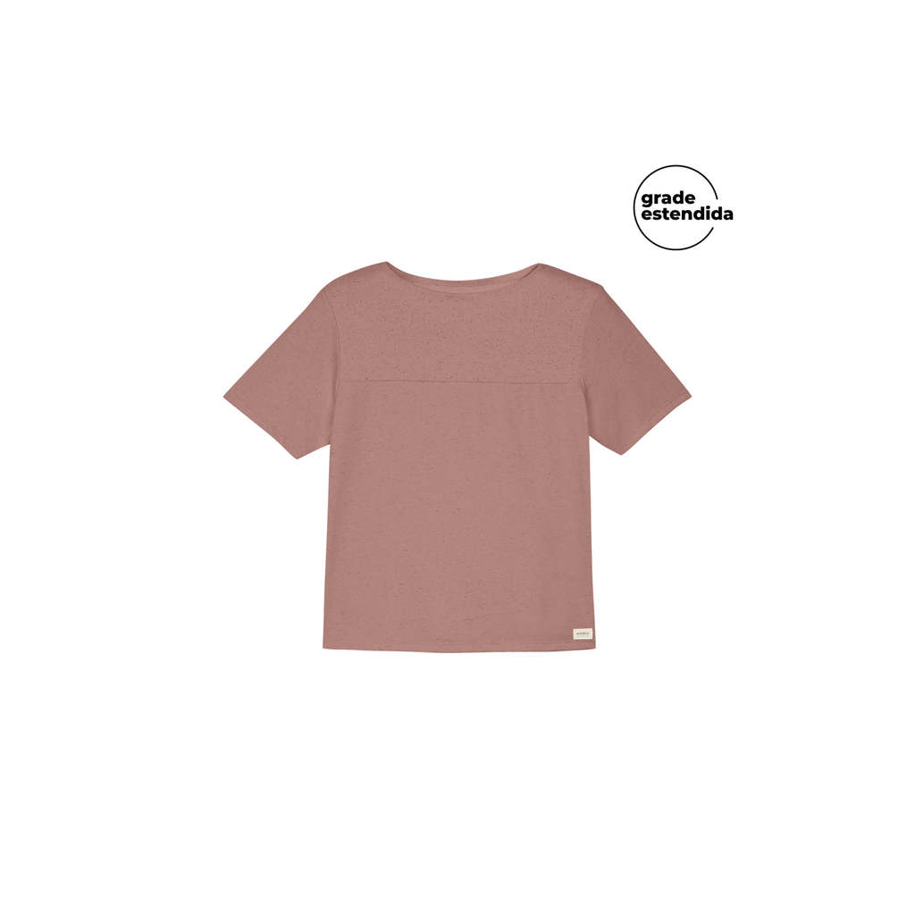Blusa Comfy Feminina Malha Linho Marialícia Marrom